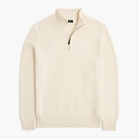 Cotton honeycomb knit quarter-zip