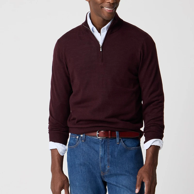 Merino wool-blend quarter-zip