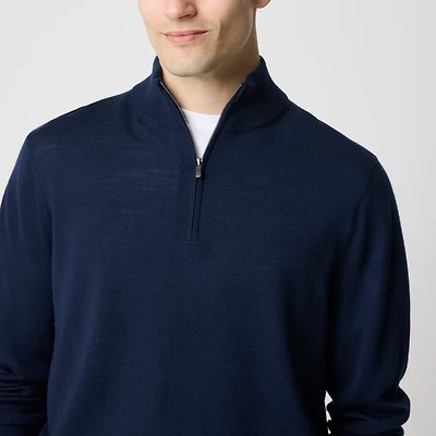 Merino wool-blend quarter-zip
