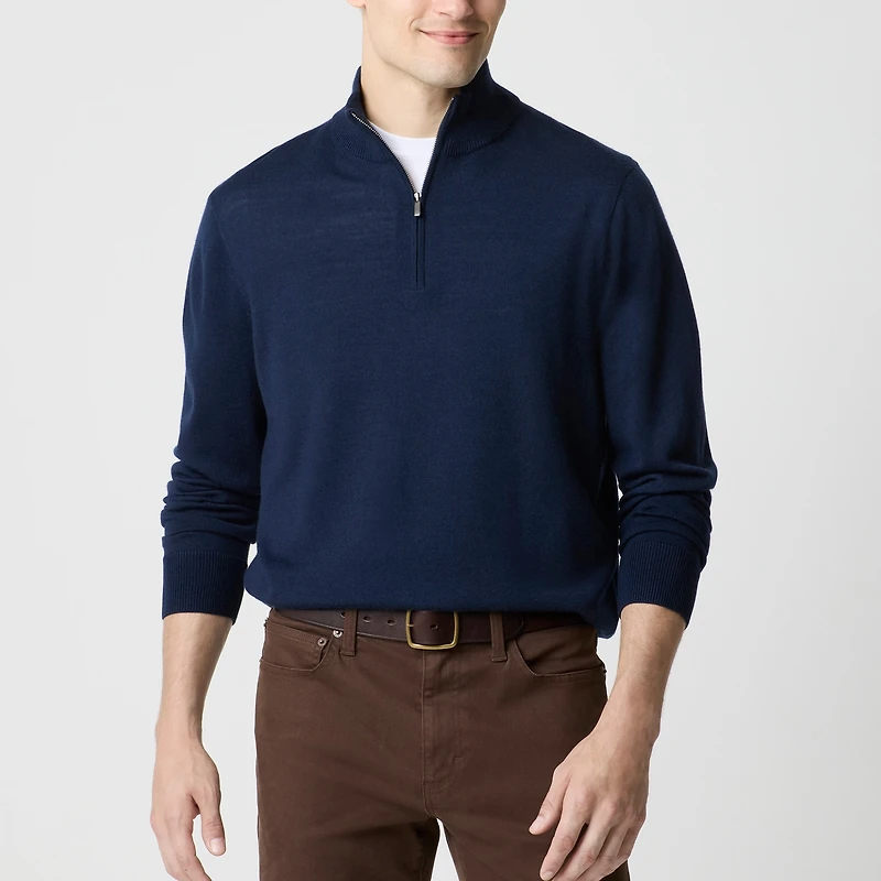 Merino wool-blend half-zip