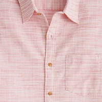 Short-sleeve slub dobby striped shirt