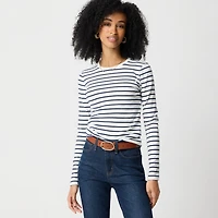 Long-sleeve striped everyday tee