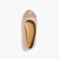 Girls' glitter cap-toe ballet flats