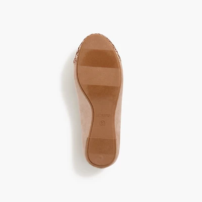 Girls' glitter cap-toe ballet flats