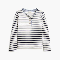 Girls' striped henley tee