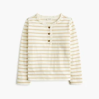 Girls' striped henley tee