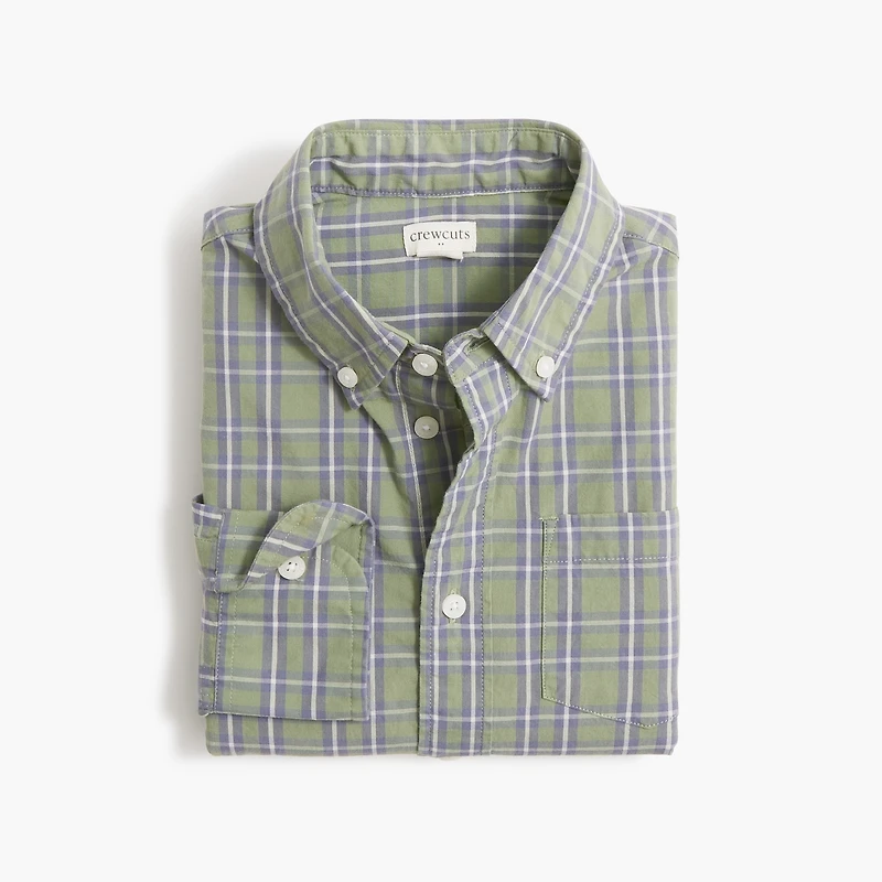 Boys' plaid washed shirt