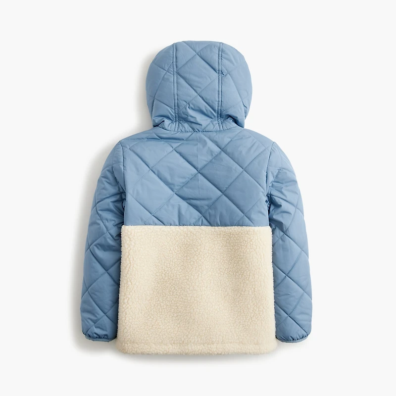 Kids' sherpa hooded puffer jacket
