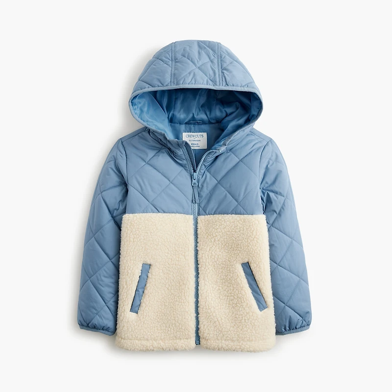Kids' sherpa hooded puffer jacket