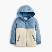 Kids' sherpa hooded puffer jacket