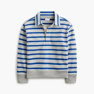 Boys' striped polo sweatshirt