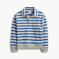 Boys' striped polo sweatshirt