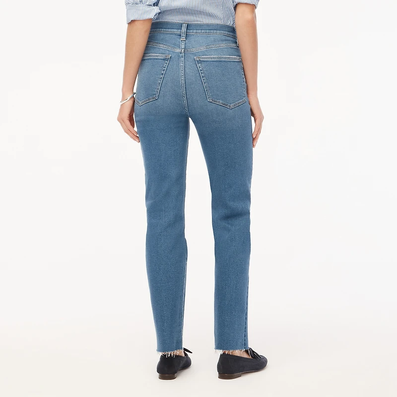 Petite stovepipe jean with cut hem in signature stretch+