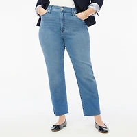 Petite stovepipe jean with cut hem in signature stretch+