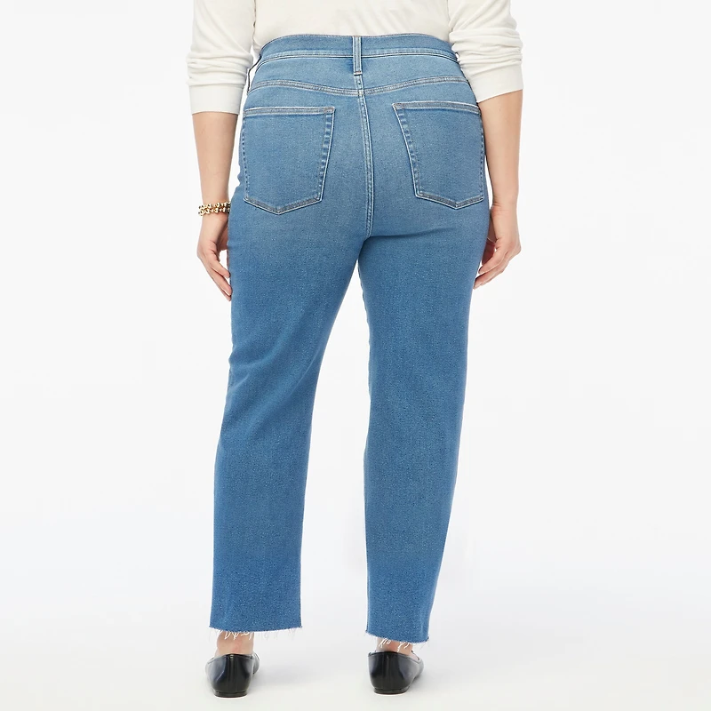 Petite stovepipe jean with cut hem in signature stretch+