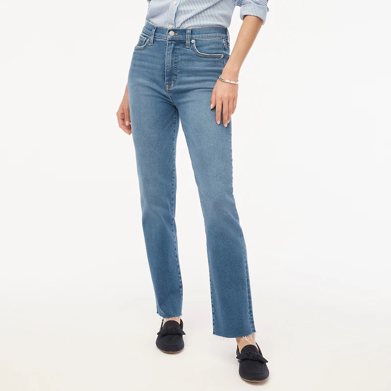 Petite stovepipe jean with cut hem in signature stretch+