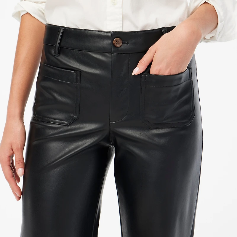Lizzie high-rise patch-pocket faux-leather pant