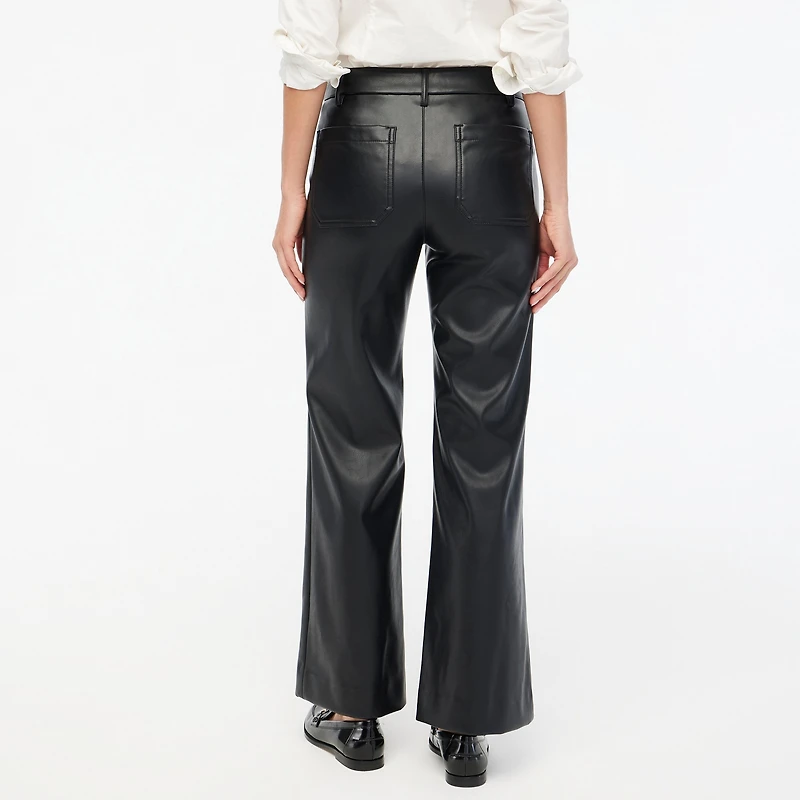 Lizzie high-rise patch-pocket faux-leather pant