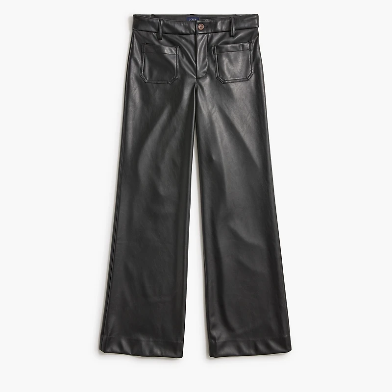 Lizzie high-rise patch-pocket faux-leather pant