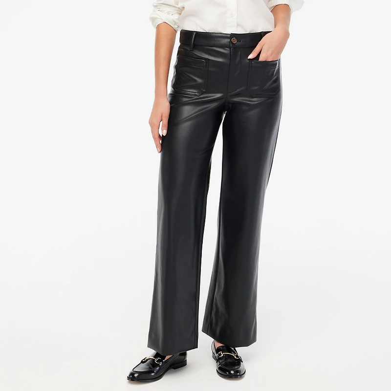 Lizzie high-rise patch-pocket faux-leather pant