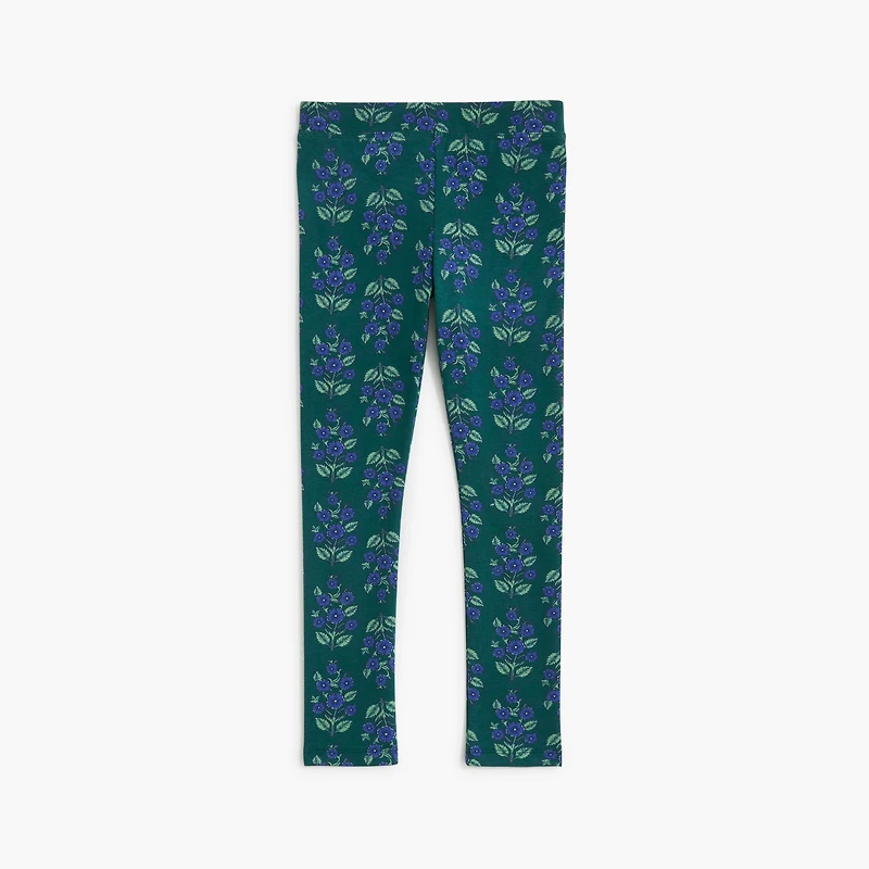 Girls' floral block-print leggings
