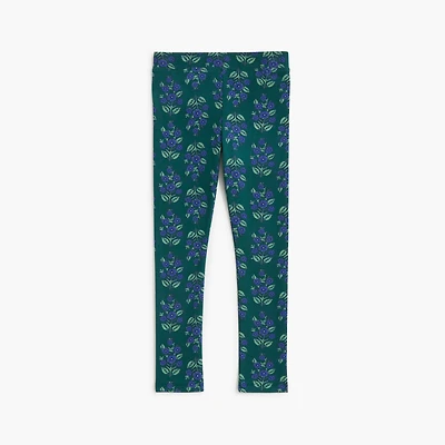Girls' floral block-print leggings