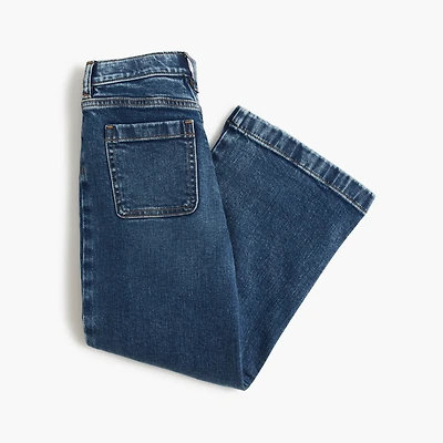 Girls' wide-leg patch-pocket jean