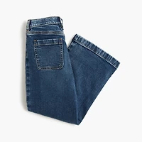 Girls' wide-leg patch-pocket jean