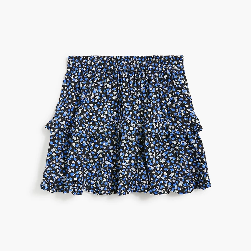 Girls' floral tiered skirt