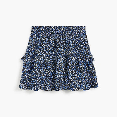 Girls' floral tiered skirt