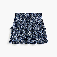 Girls' floral tiered skirt