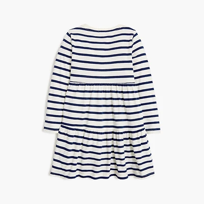 Girls' striped tiered dress
