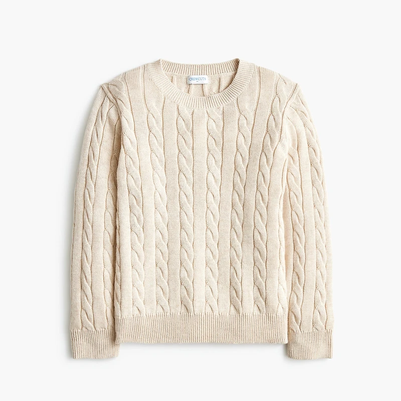 Kids' cable-knit crewneck sweater
