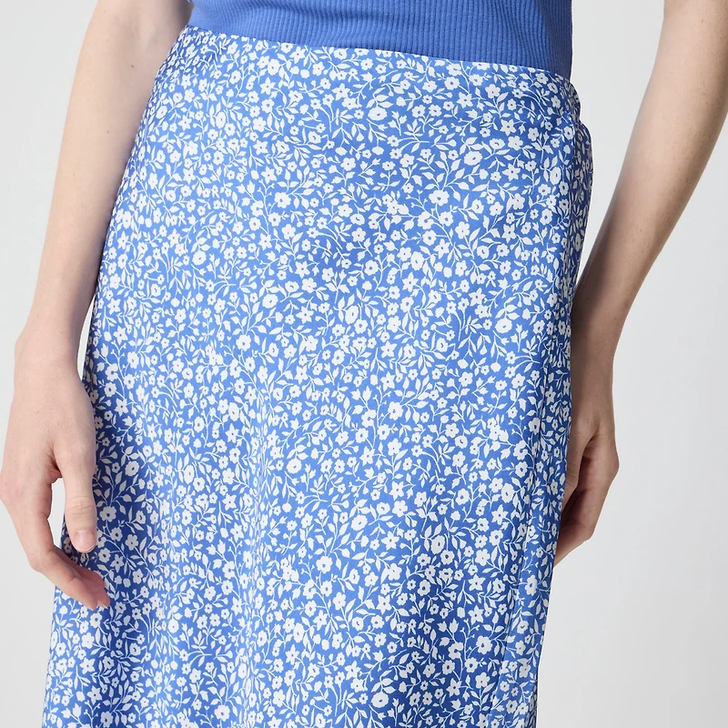 Printed bias slip skirt