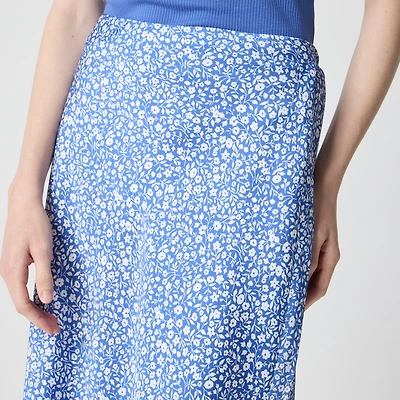 Printed bias slip skirt