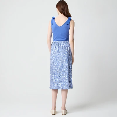 Printed bias slip skirt