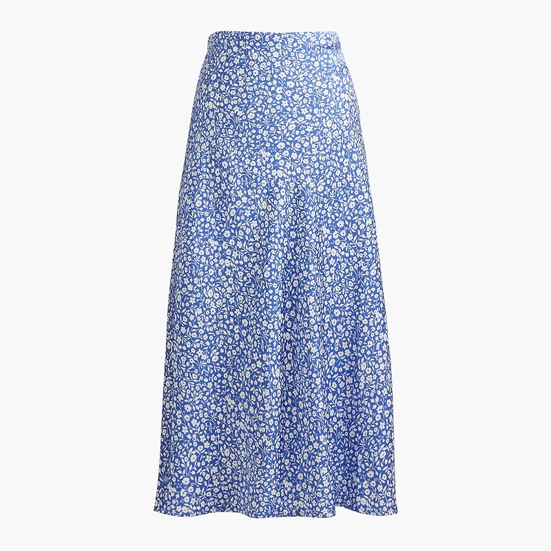 Printed bias slip skirt