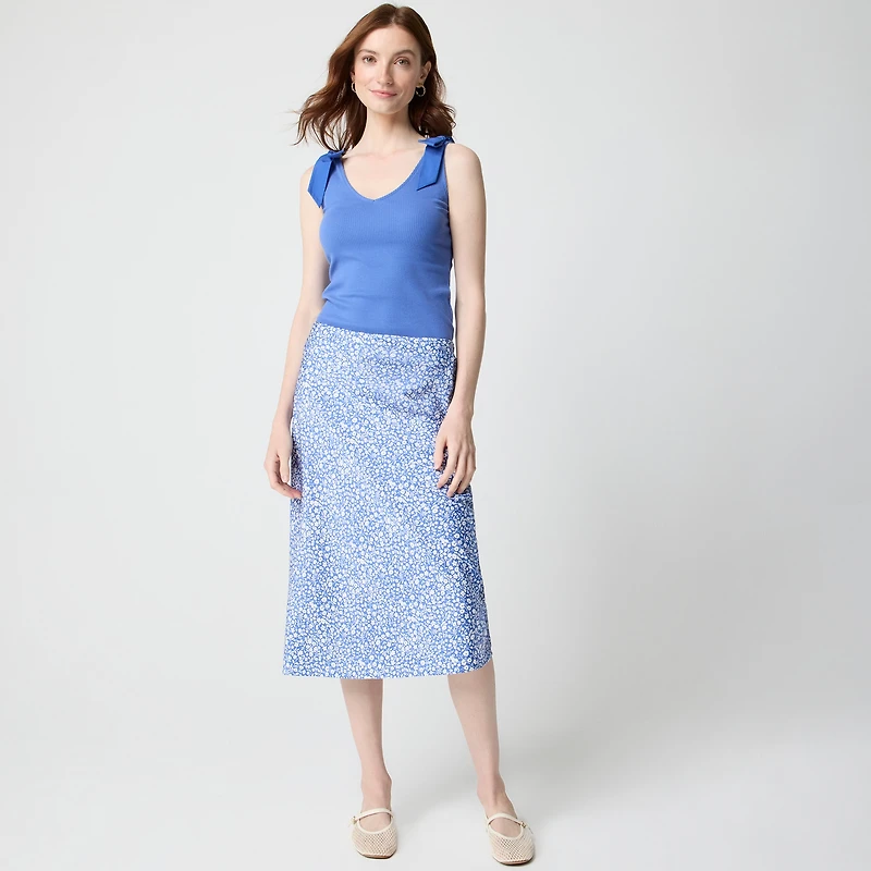 Printed bias slip skirt