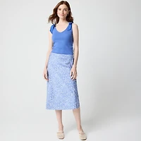 Printed bias slip skirt