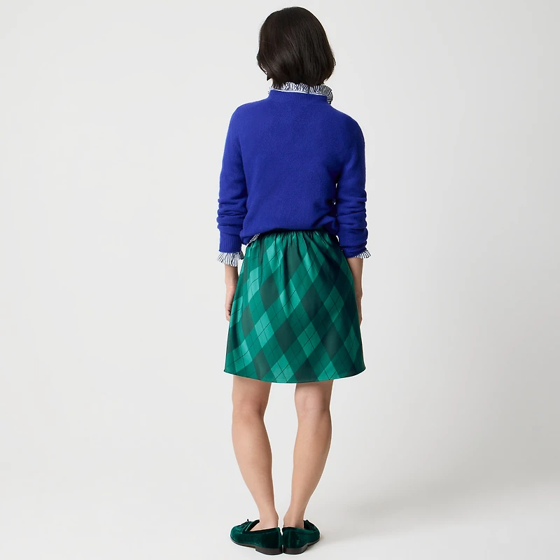 Mini bias-cut slip skirt