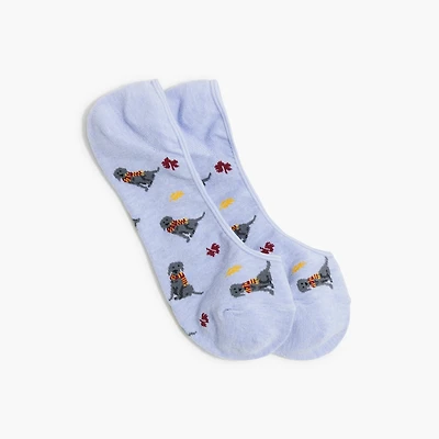 Dog in scarf no-show socks