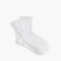 Ribbed ruffle-edge boot socks