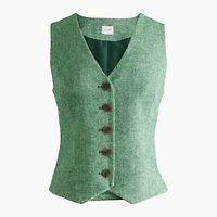 Herringbone button-front vest