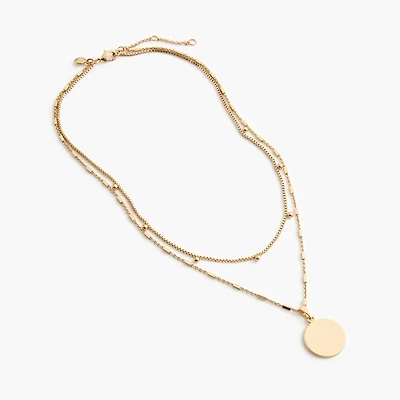 Double-layer coin necklace