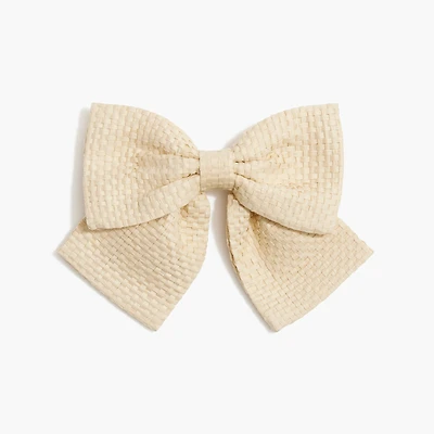 Woven bow barrette