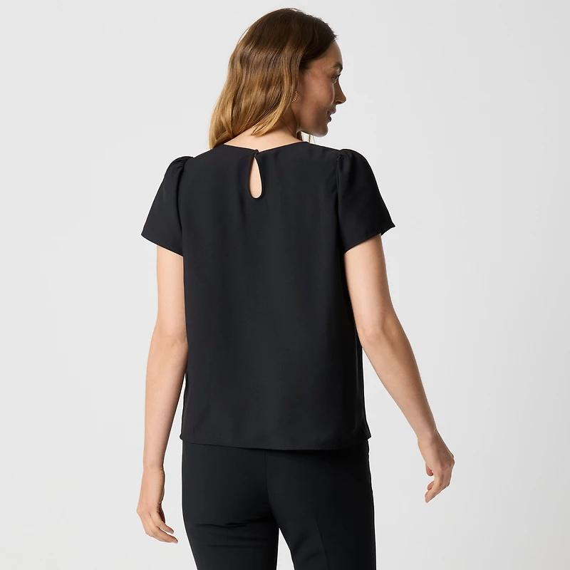 Short-sleeve crepe top