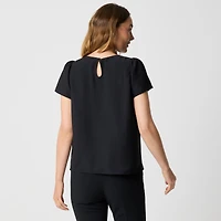 Short-sleeve crepe top