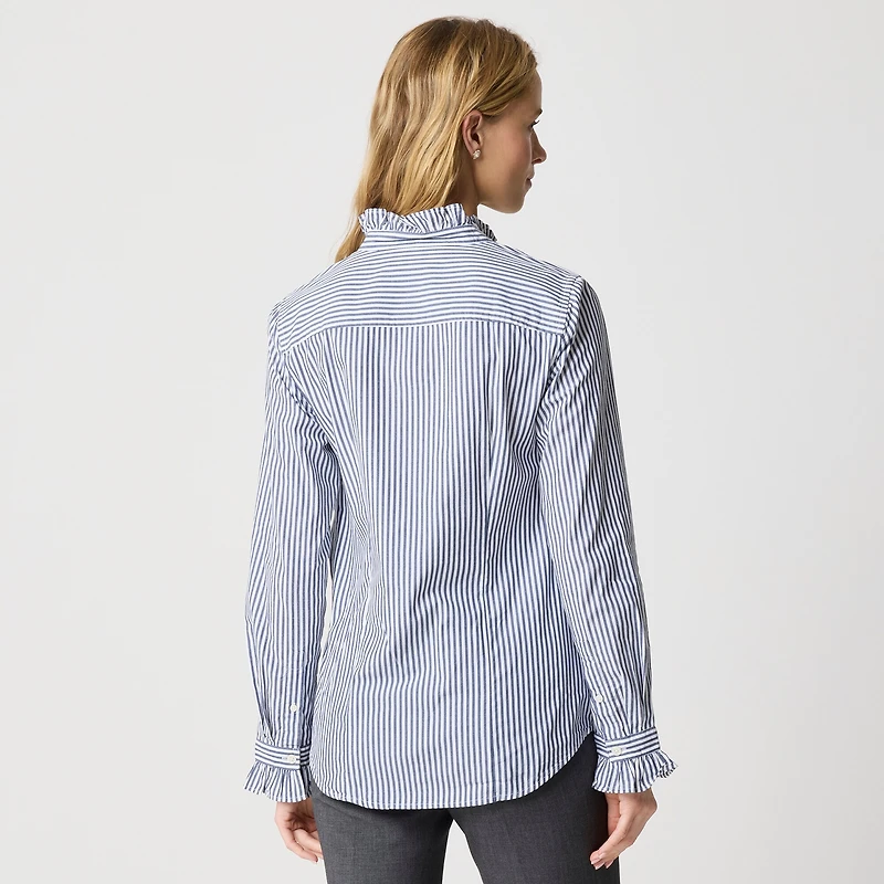 Ruffleneck button-up top