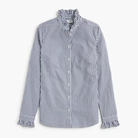 Ruffleneck button-up top