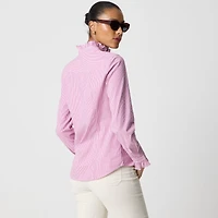 Ruffleneck button-up top
